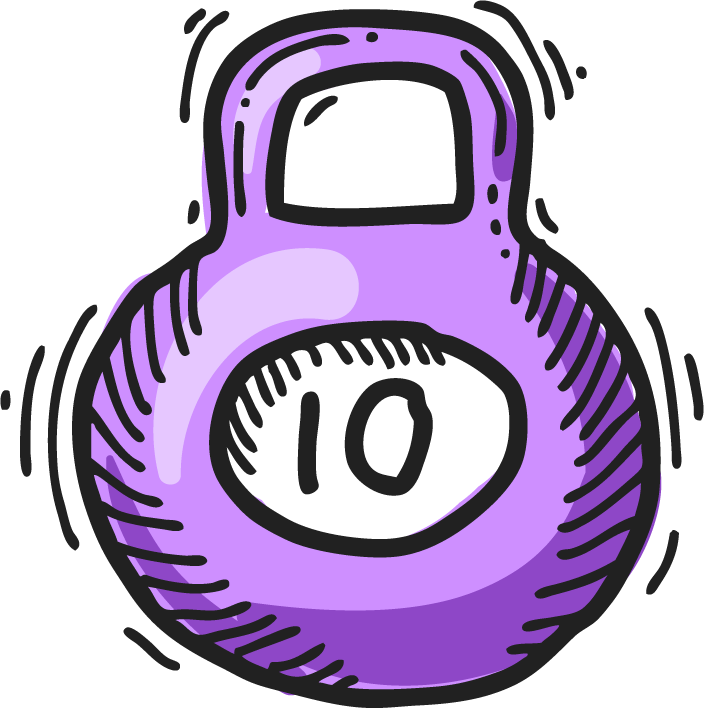 fitness sketch colored icons set featuring workout gear like kettlebells for active lifestyle