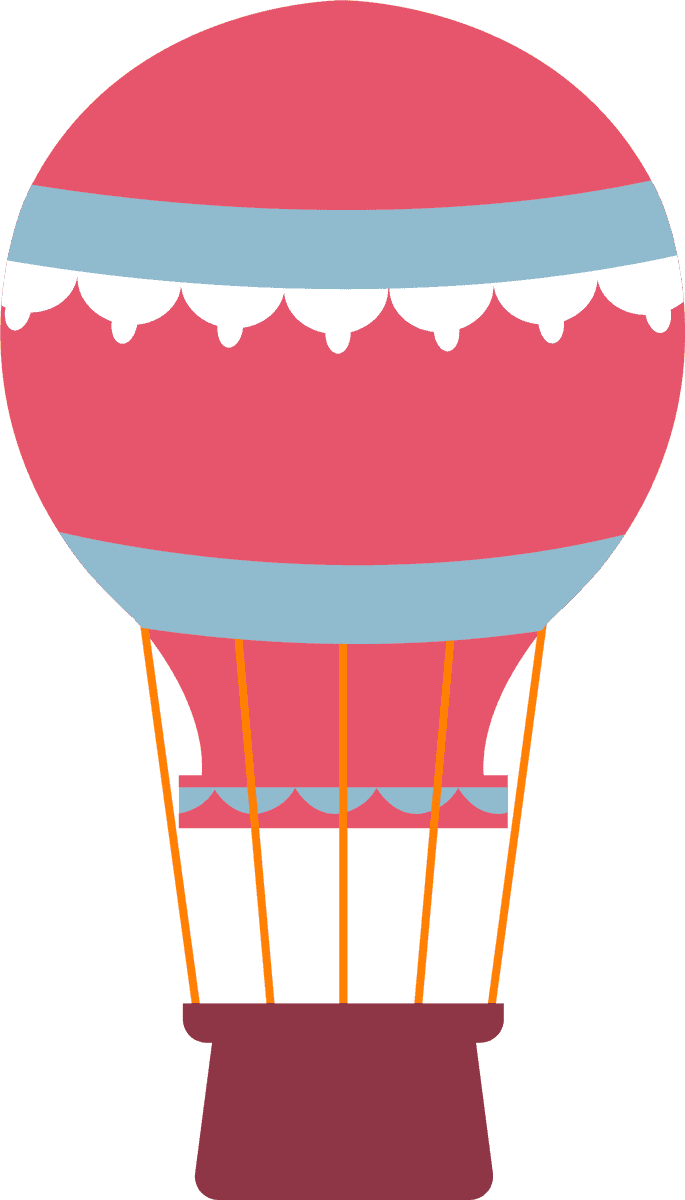 flat air travel round hot air balloon illustration for fun and adventure themes