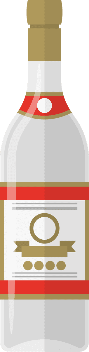 flat alcohol bottle wine bottle with elegant label and minimalist style for branding