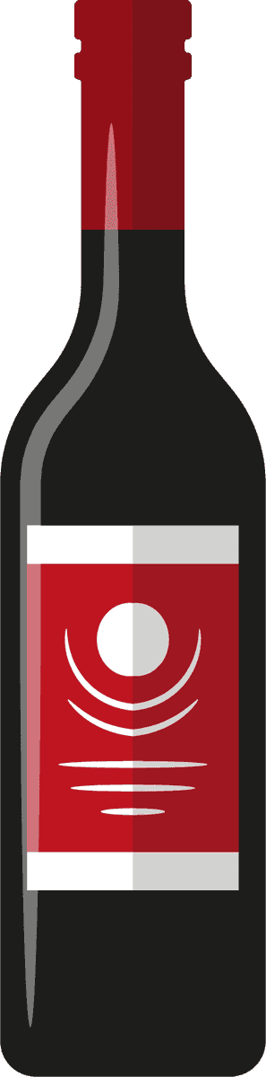 flat alcohol bottle wine bottle featuring a sleek red label for modern dining settings