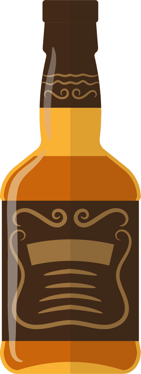 flat alcohol bottle wine bottle featuring a sleek golden design for modern beverage branding