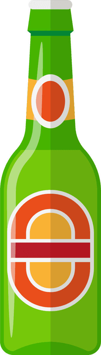flat alcohol bottle wine bottle illustration with vibrant colors and modern style