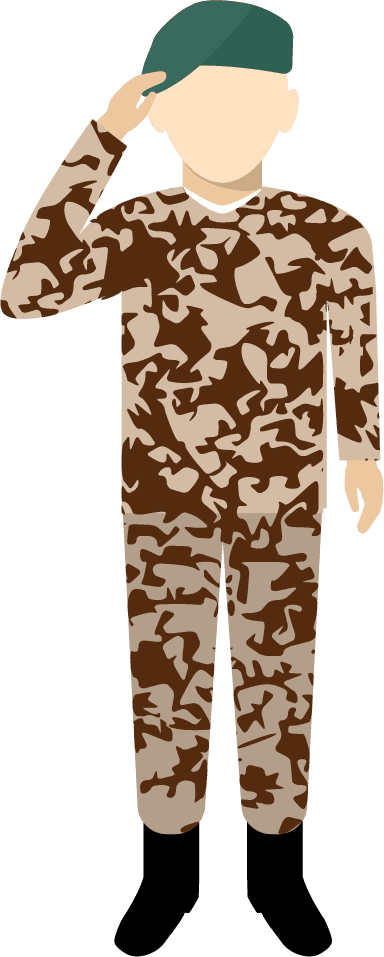 flat army military soldier and officer illustration