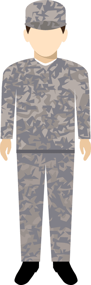 flat army military soldier and officer illustration