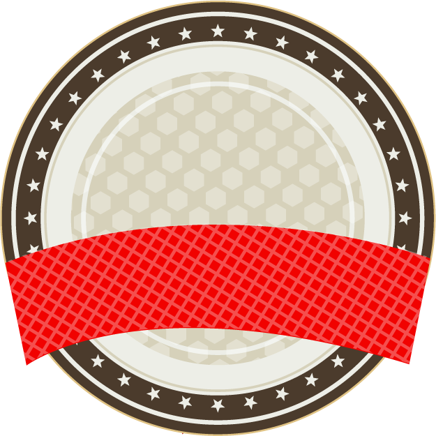 flat badges and ribbon element