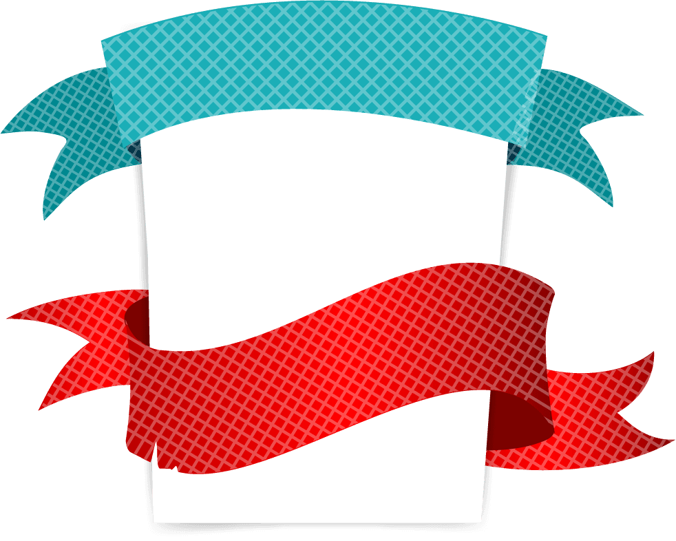 flat badges and ribbon element for branding and promotional use in vibrant colors