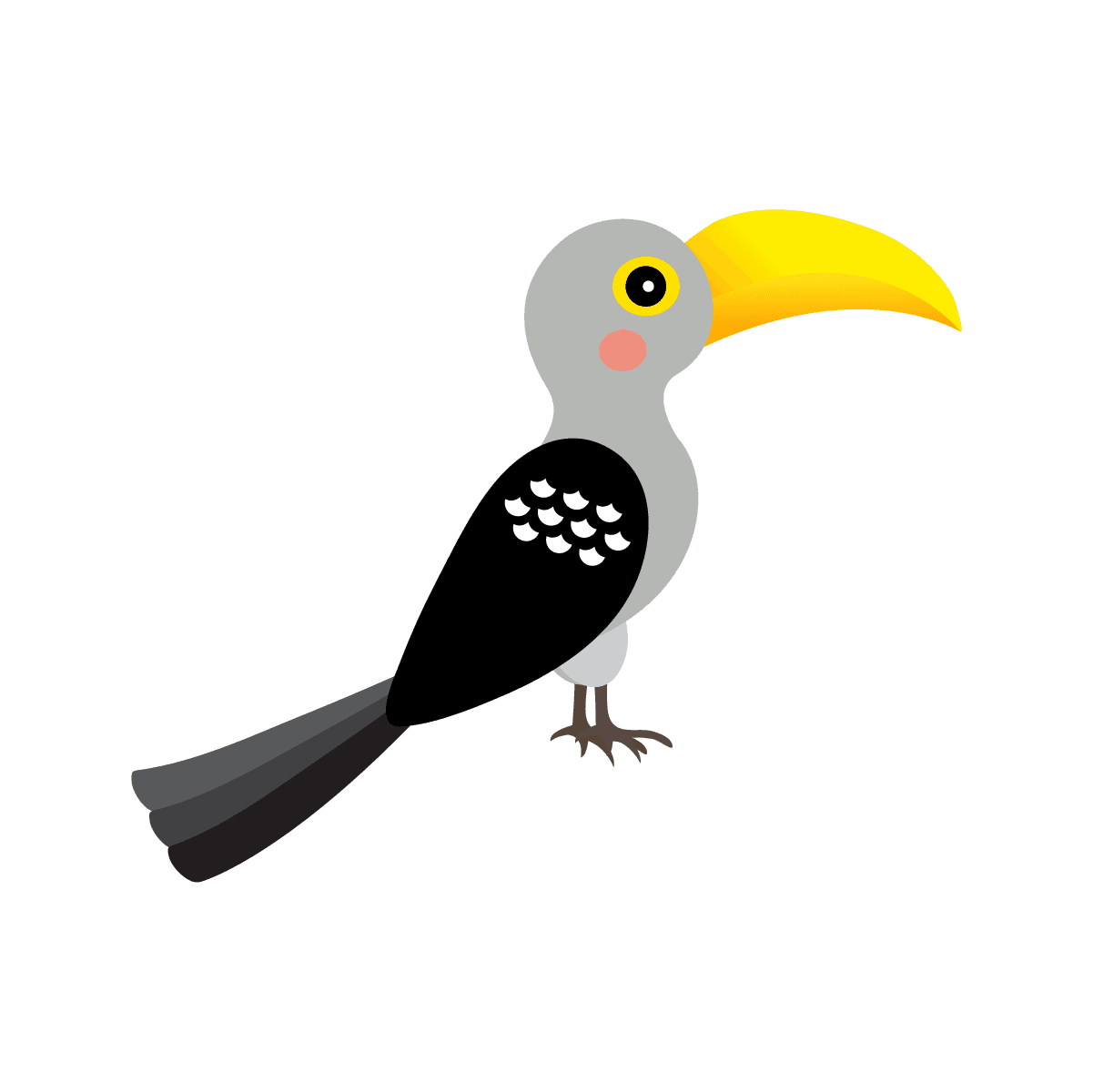 Flat colored tropical birds illustration