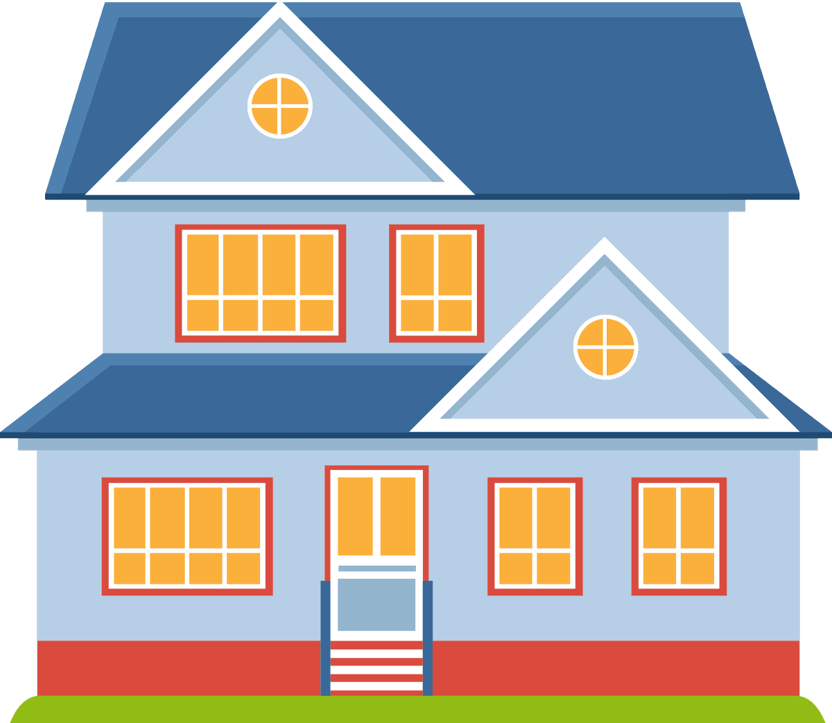 flat cottage house building with vibrant colors and charming architectural features for outdoor settings