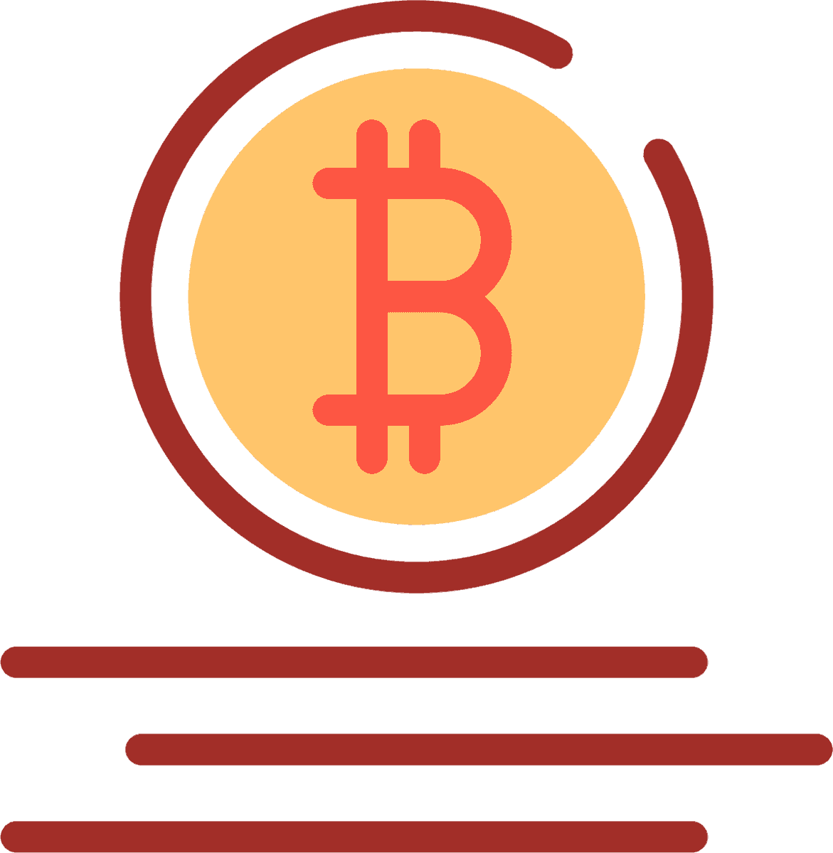 minimalist bitcoin cryptocurrency icons with circular elements 