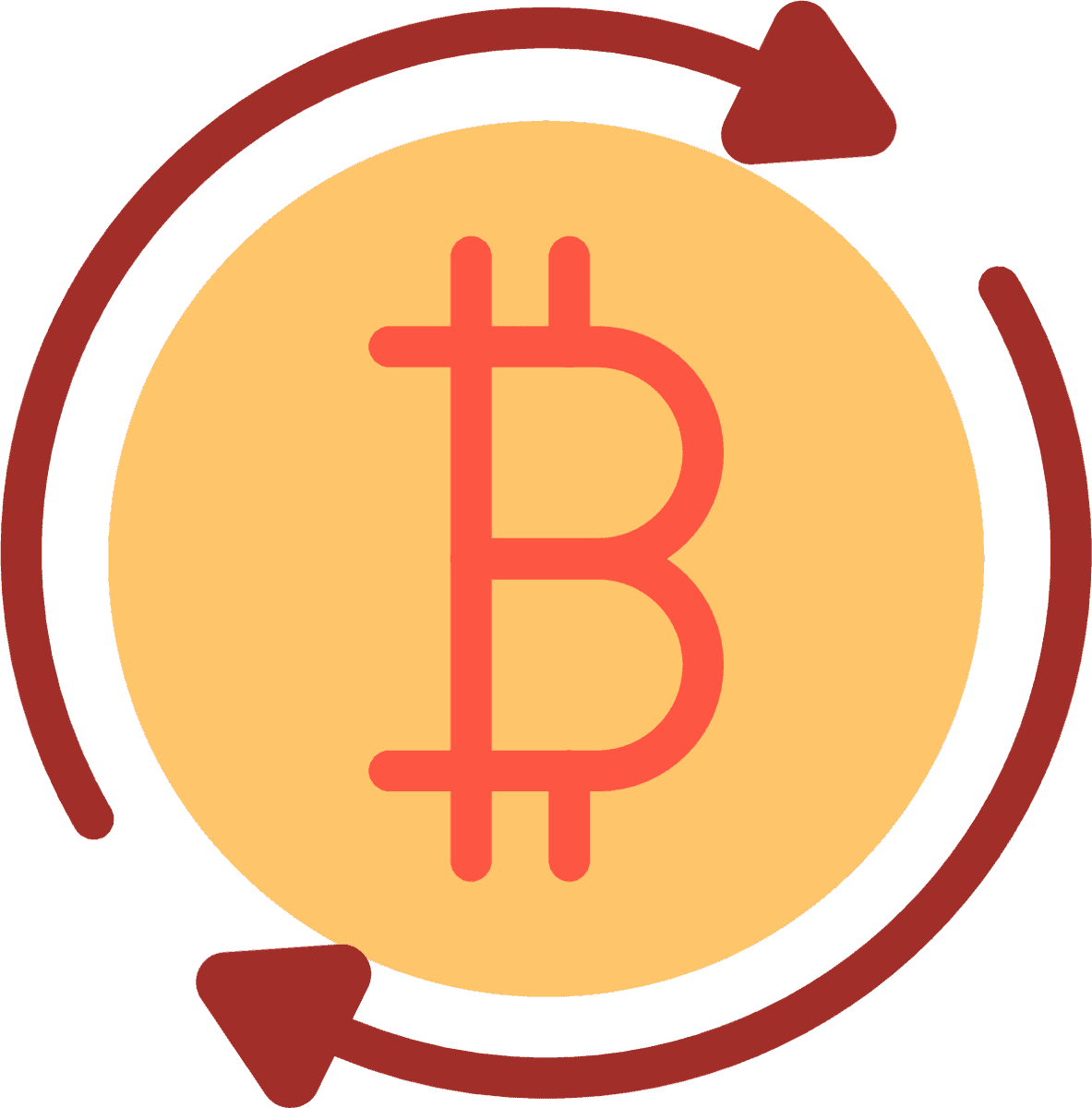 minimalist bitcoin cryptocurrency icons with circular elements 