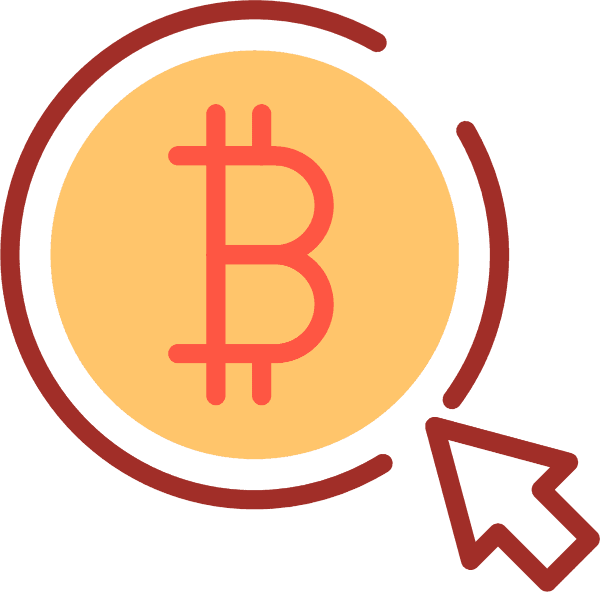 minimalist bitcoin cryptocurrency icons with circular elements 