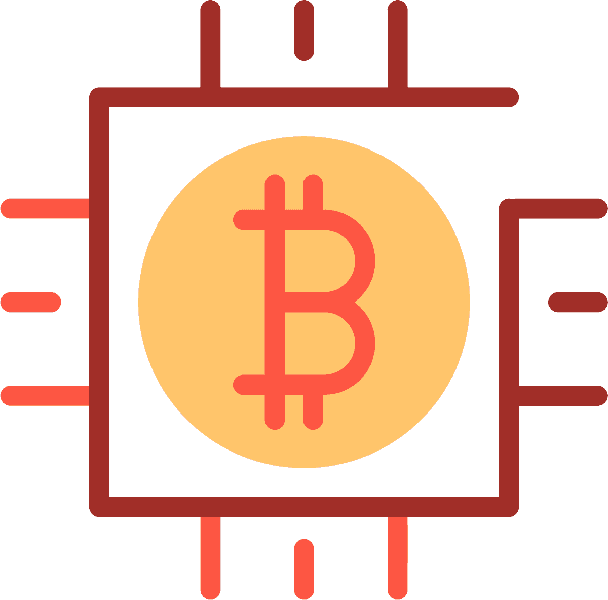 flat cryptocurrency icon elements showcasing bitcoin and digital currency technology in a modern style