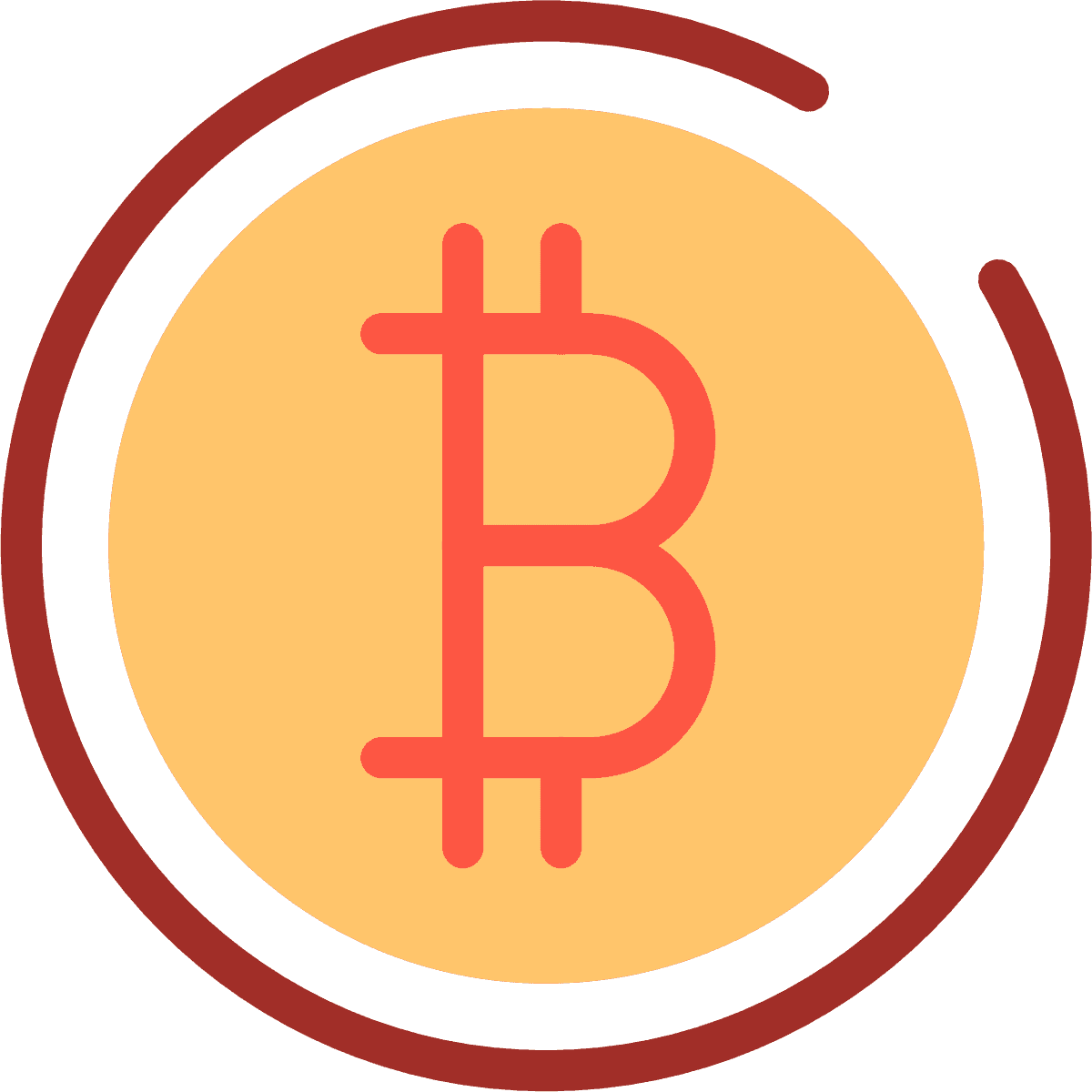 minimalist bitcoin cryptocurrency icons with circular elements 