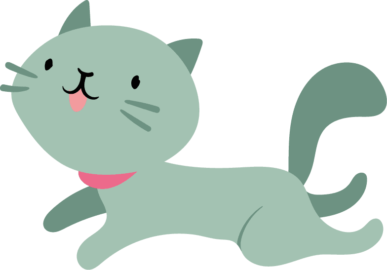 flat cute colorful cats illustration