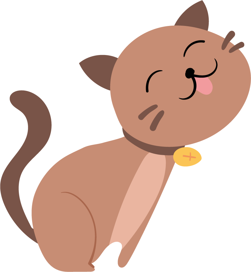 flat cute colorful cats illustration