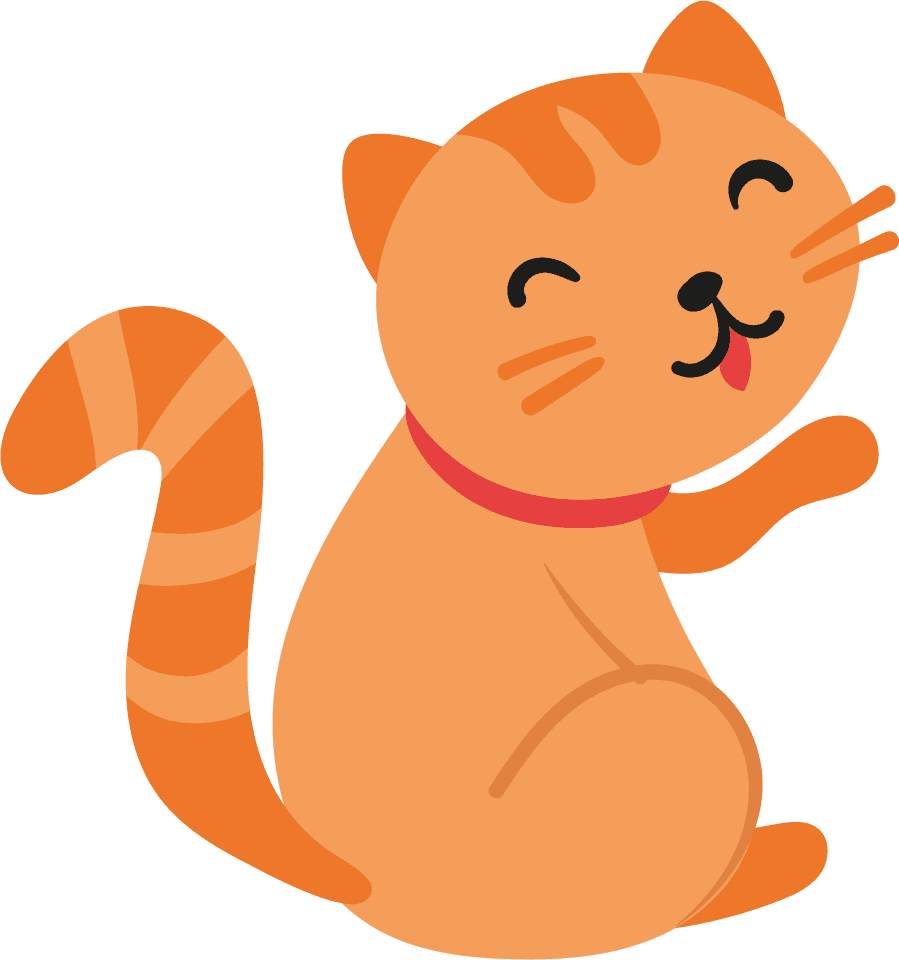 flat cute colorful cats illustration