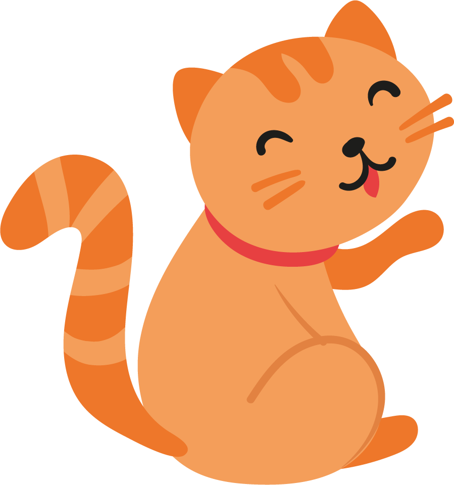 flat cute colorful cats illustration