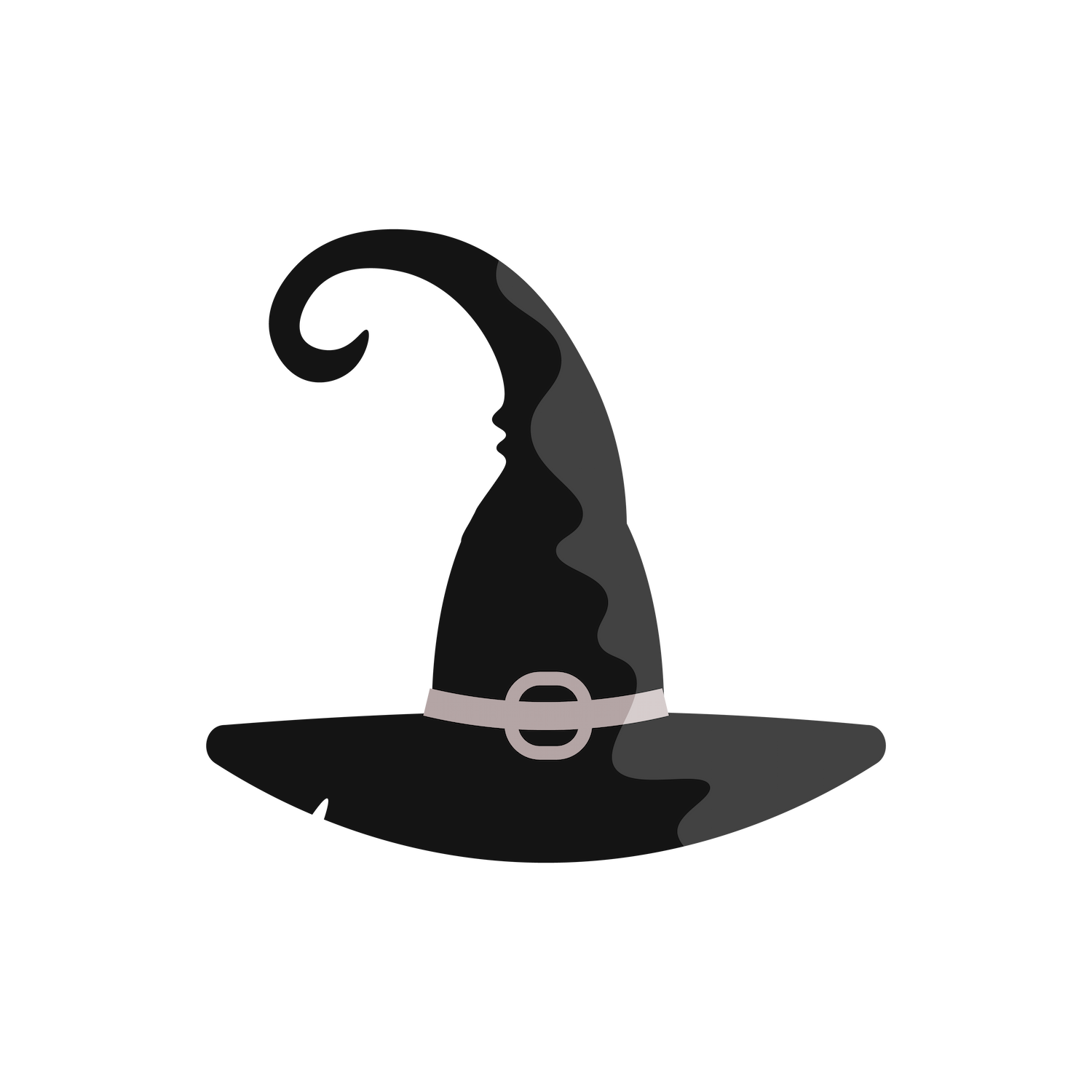 flat decorative halloween element icons featuring a whimsical witch hat for spooky celebrations