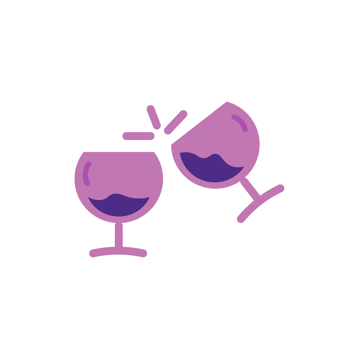 playful minimal wine glass icon for party celebration branding