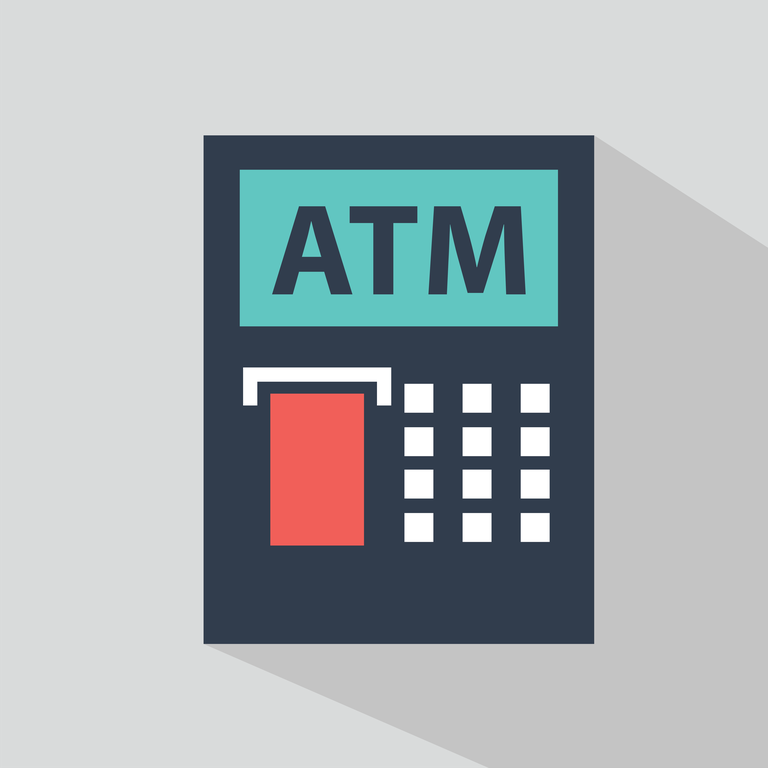 flat elements about stores featuring a modern atm for efficient banking solutions