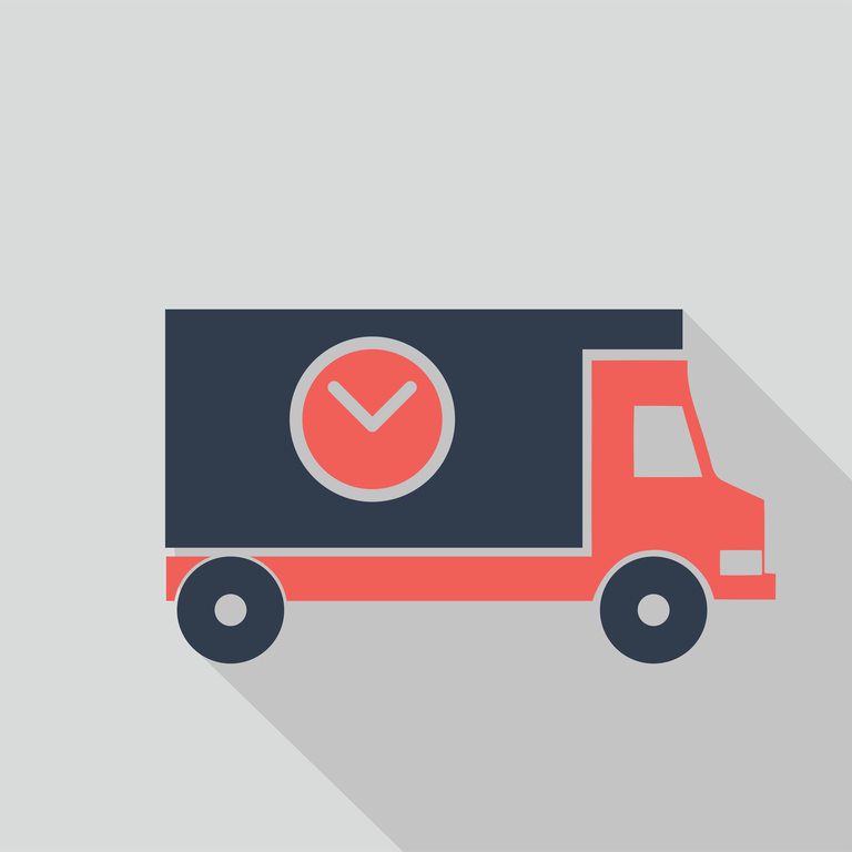 flat elements about stores highlighting efficient delivery and modern transport features