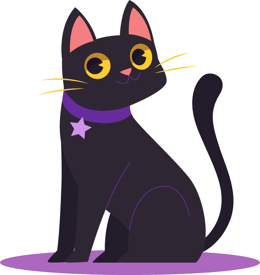 flat halloween black cats collection for playful decorations and seasonal fun