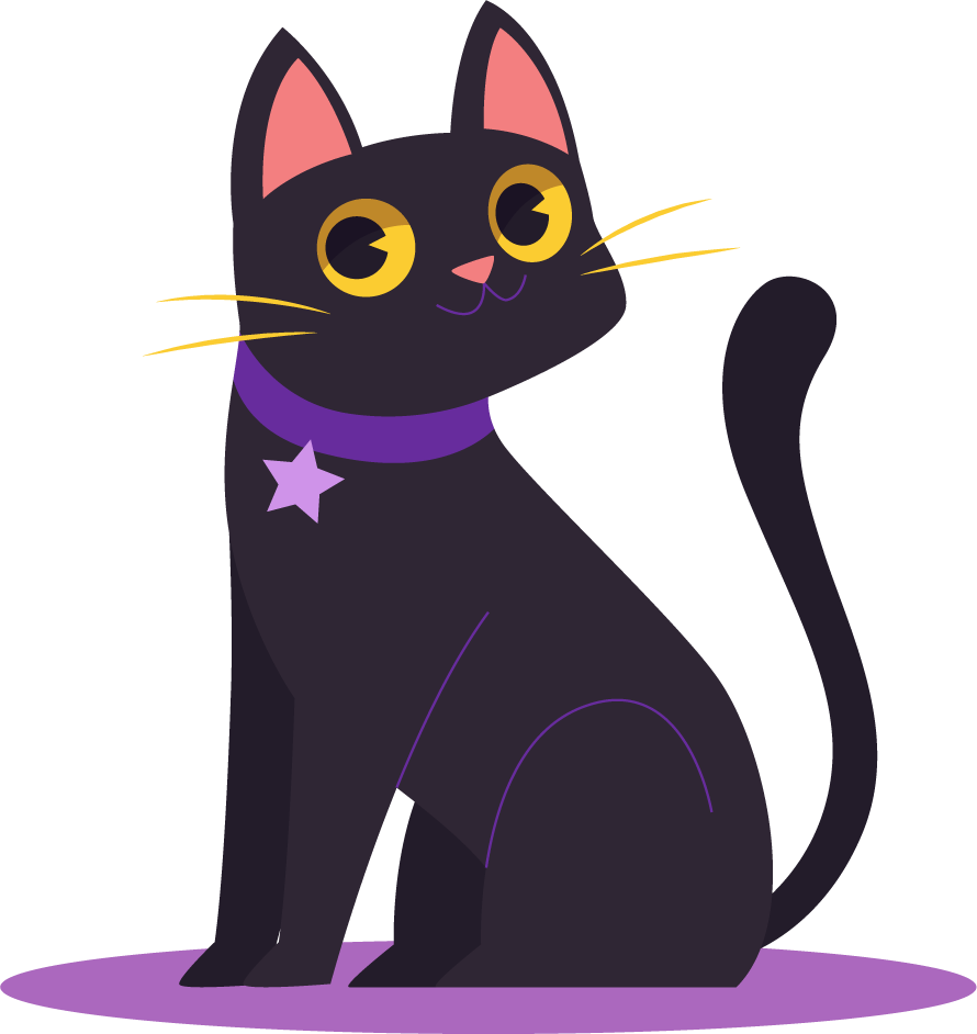 flat halloween black cats collection for playful decorations and seasonal fun