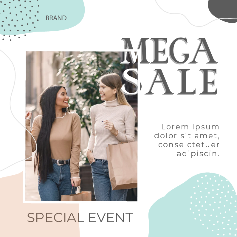 sale off design with abstract background instagram post template