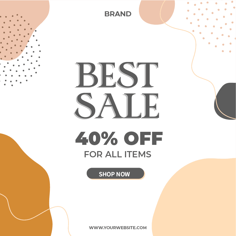 sale off design with abstract background instagram post template