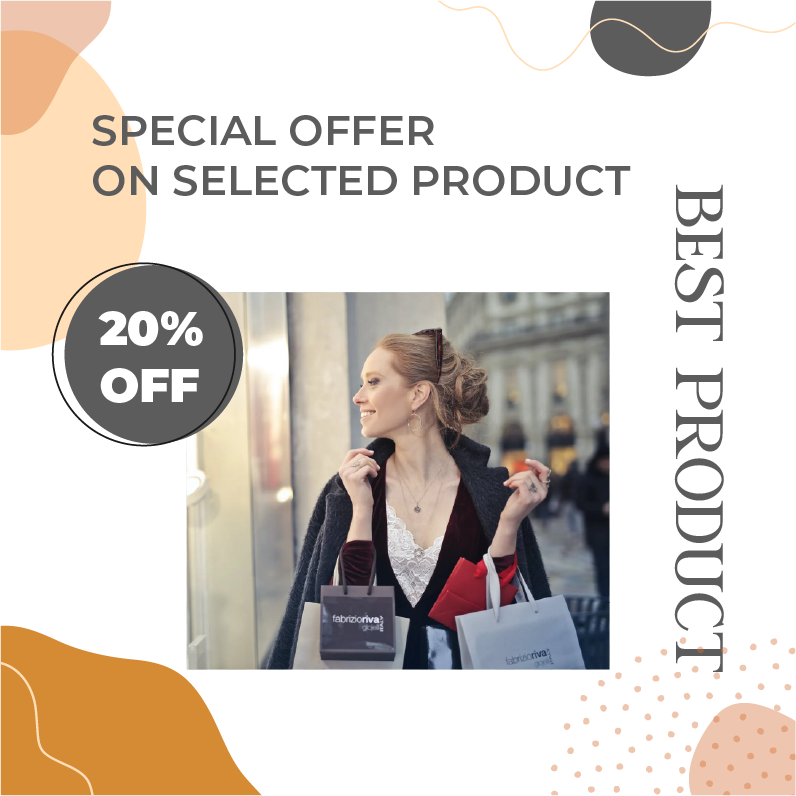sale off design with abstract background instagram post template