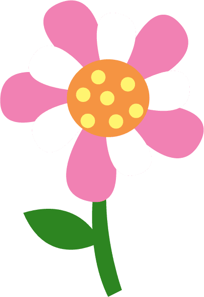 flat kid style flower floral element