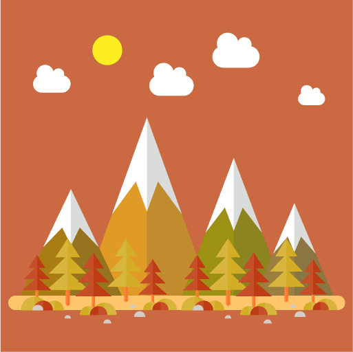 flat landscape illustration in different seasons