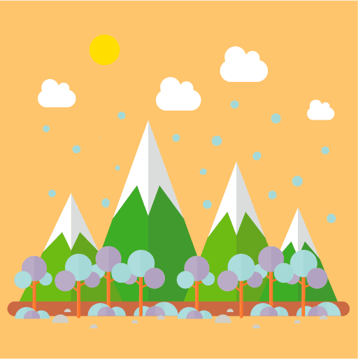 flat landscape illustration in different seasons