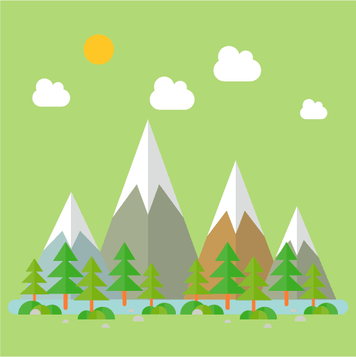 flat landscape illustration in different seasons