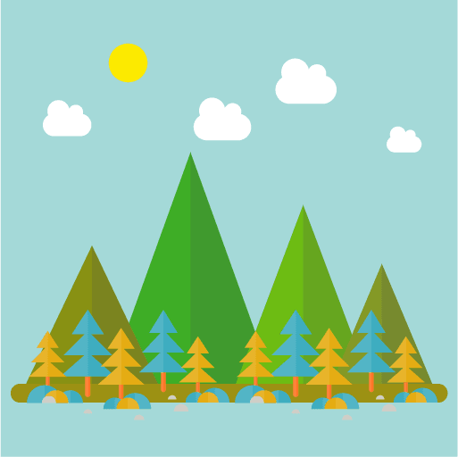 flat landscape illustration in different seasons