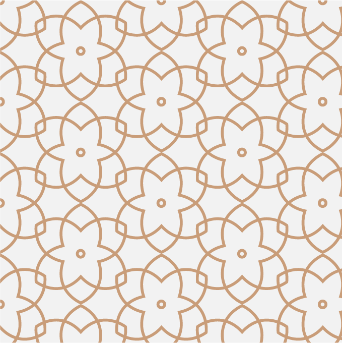 flat linear arabic pattern collection with intricate floral shapes for modern interiors and textiles