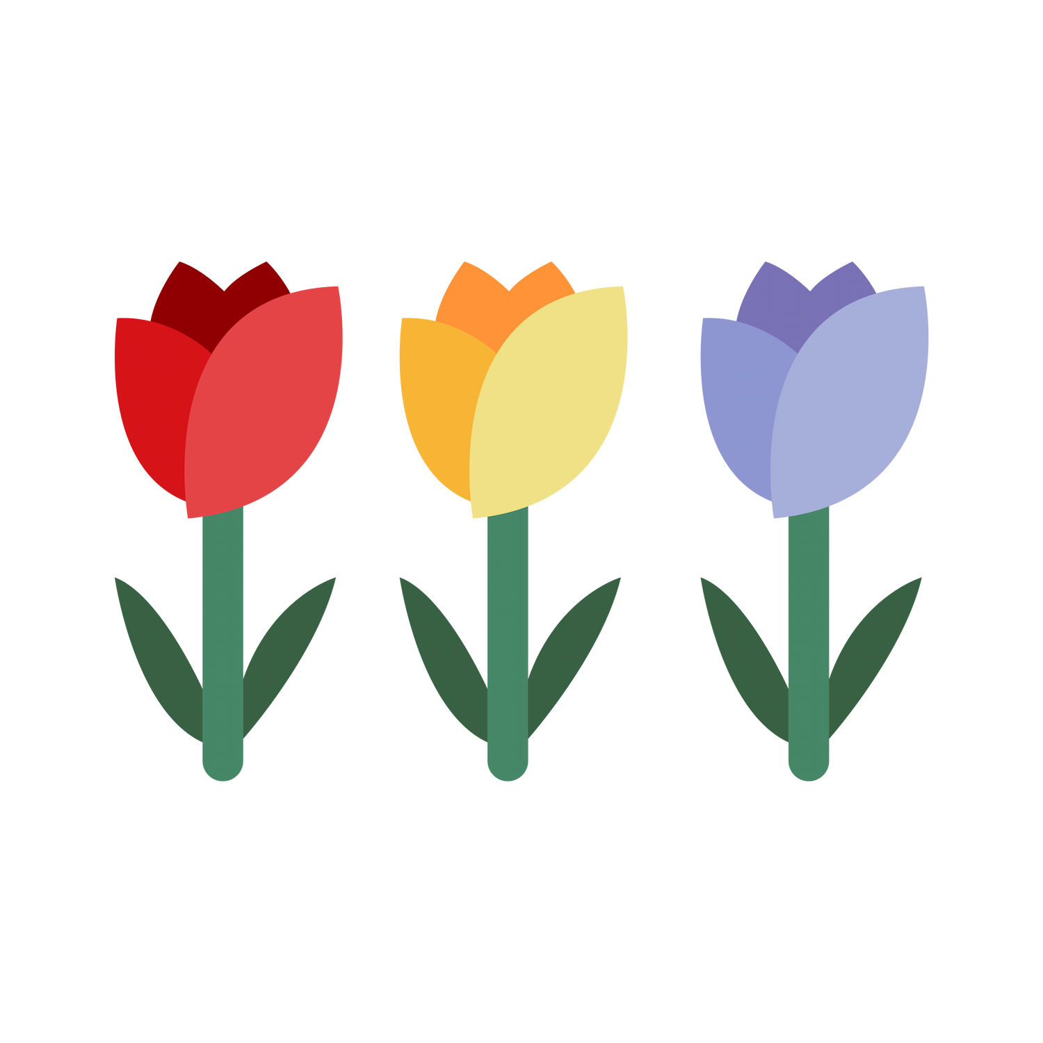 flat love and spring icon featuring colorful tulips for seasonal decorations and celebrations
