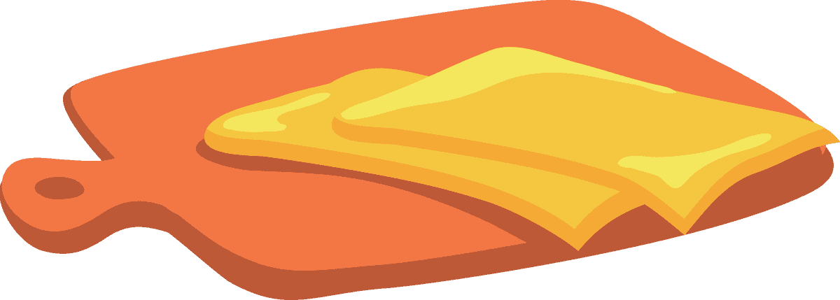 flat milk product icon with butter on a cutting board for culinary applications