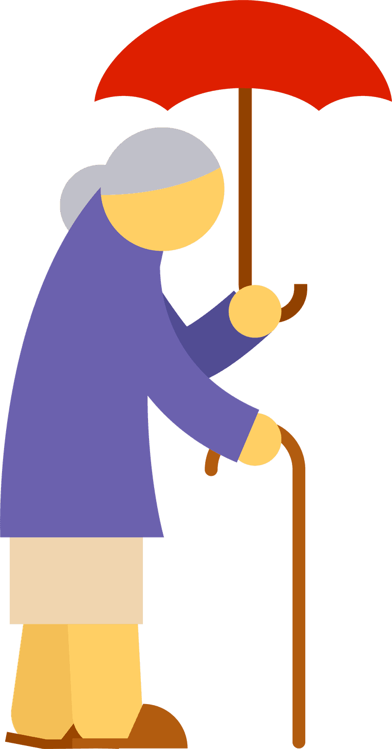 flat old people activities and enjoying life illustration