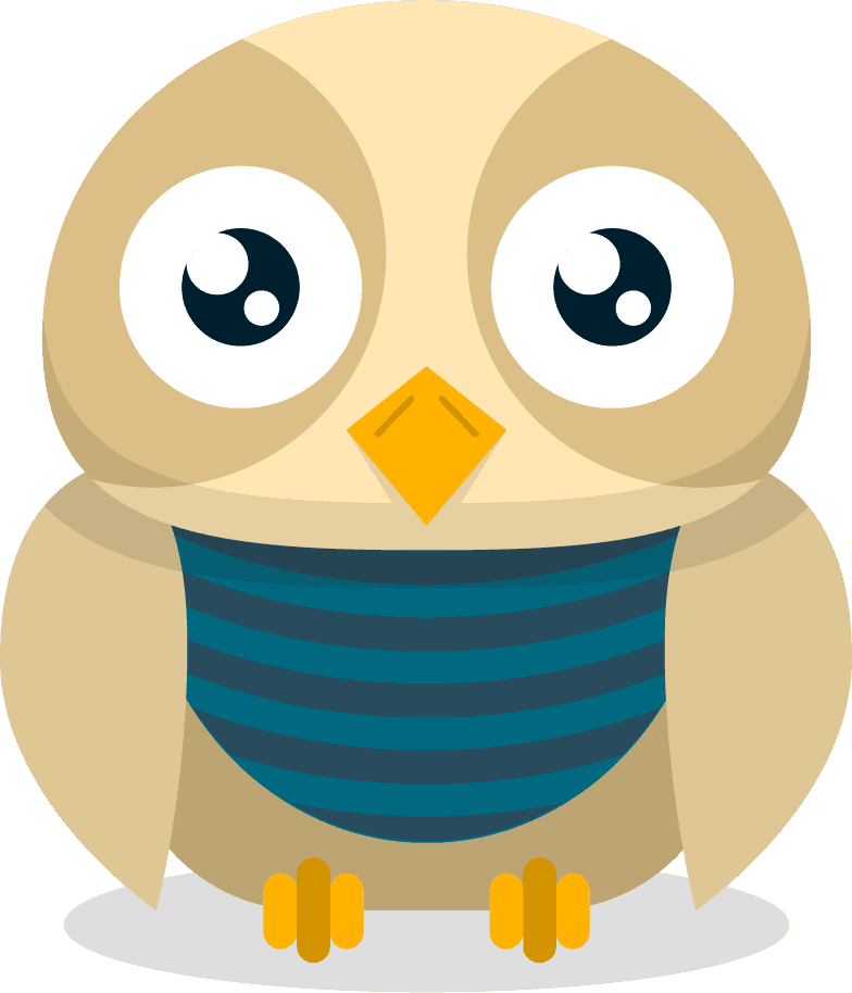 simple flat cartoon style owl perfect for children's illustrations and educational materials