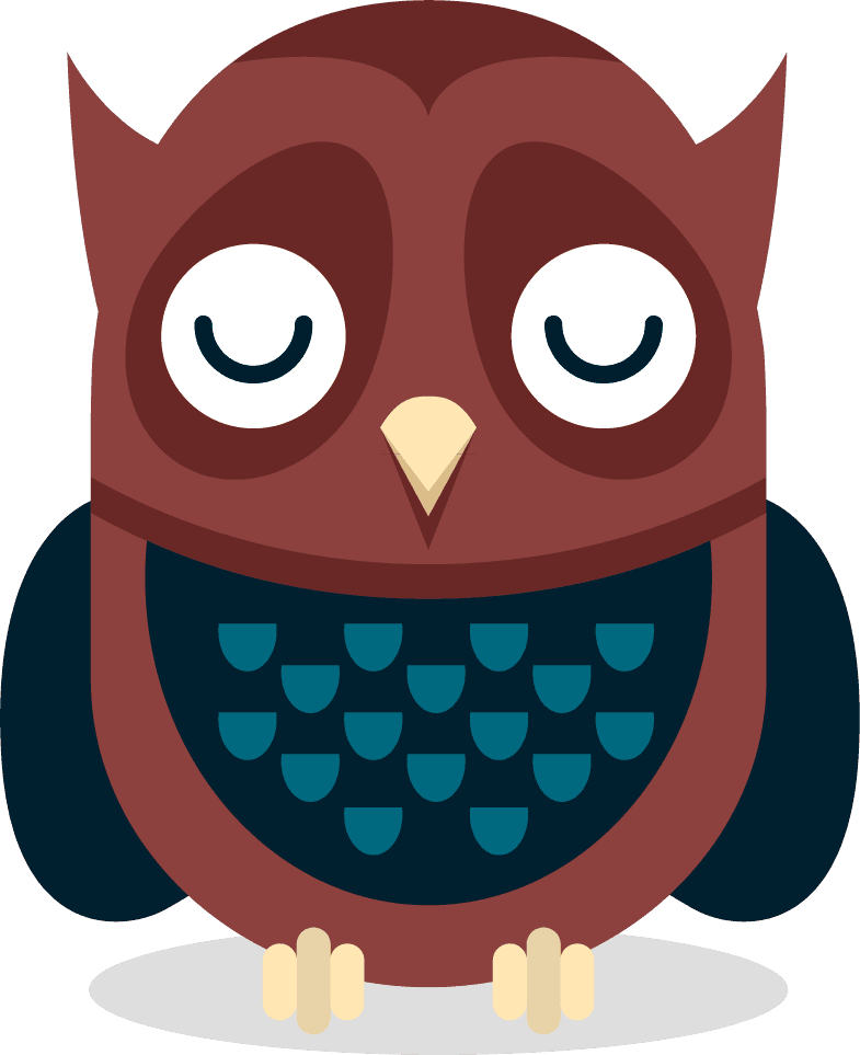 simple flat cartoon style owl perfect for children's books and educational materials