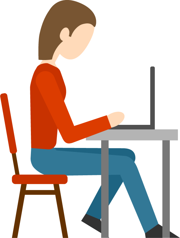 flat people working with computer icon