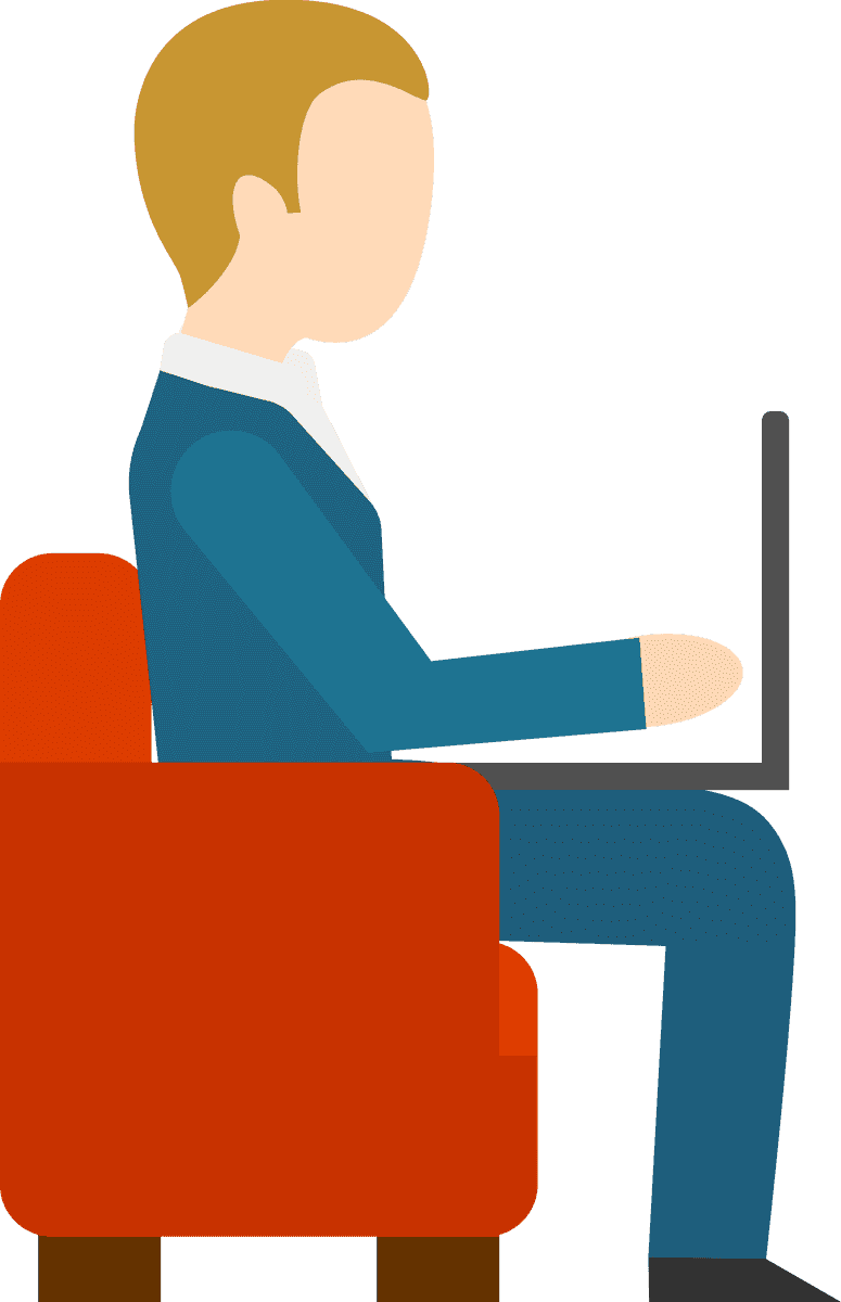 flat people working with computer icon