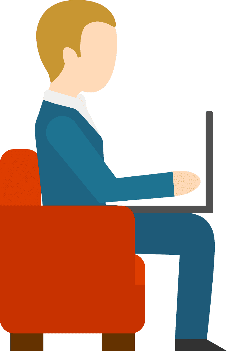 flat people working with computer icon