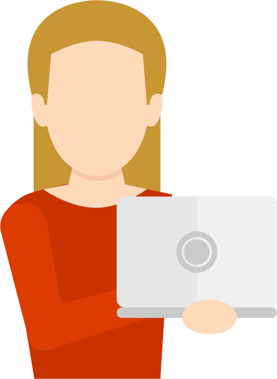 flat people working with computer icon