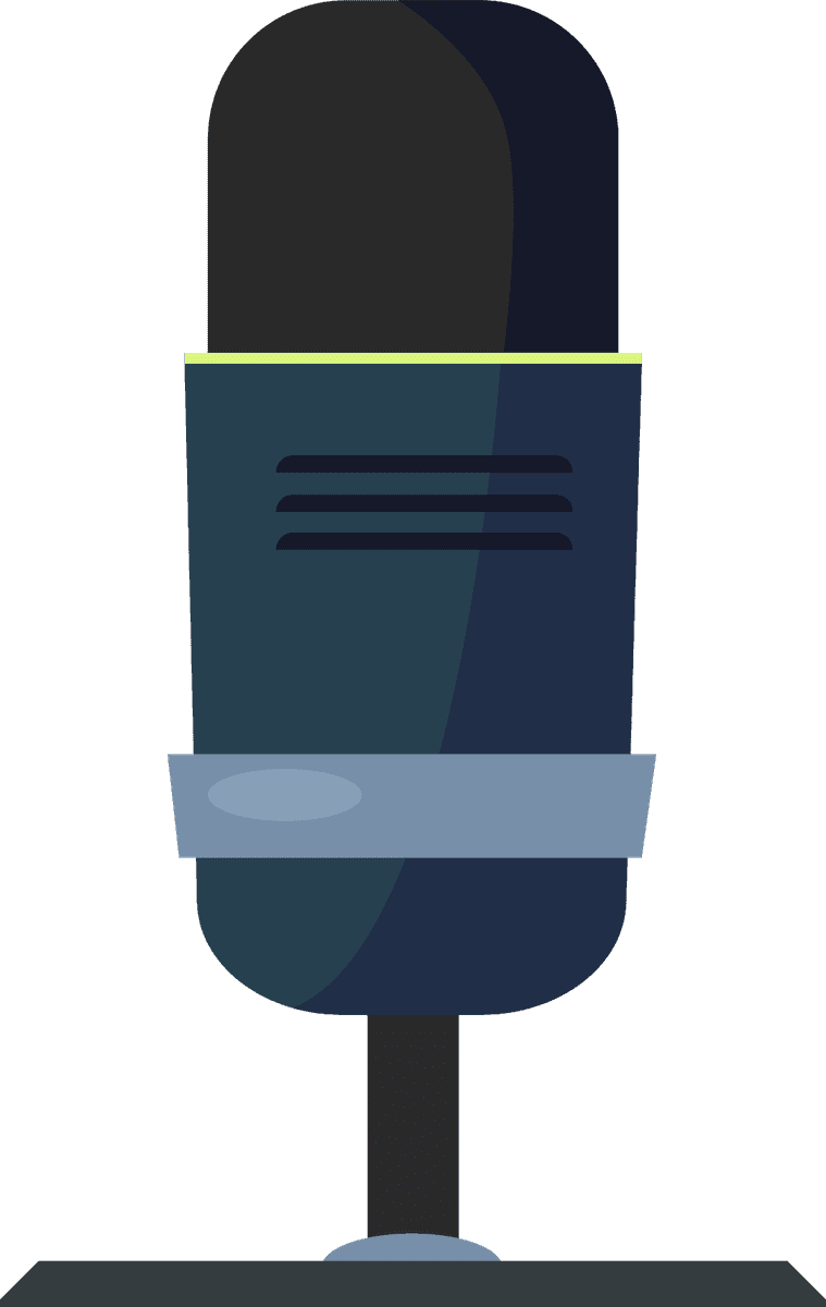 flat professional microphones illustration for podcasting and broadcasting use