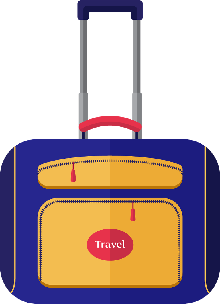 flat style modern icons of a travel suitcase with vibrant colors and detailed features