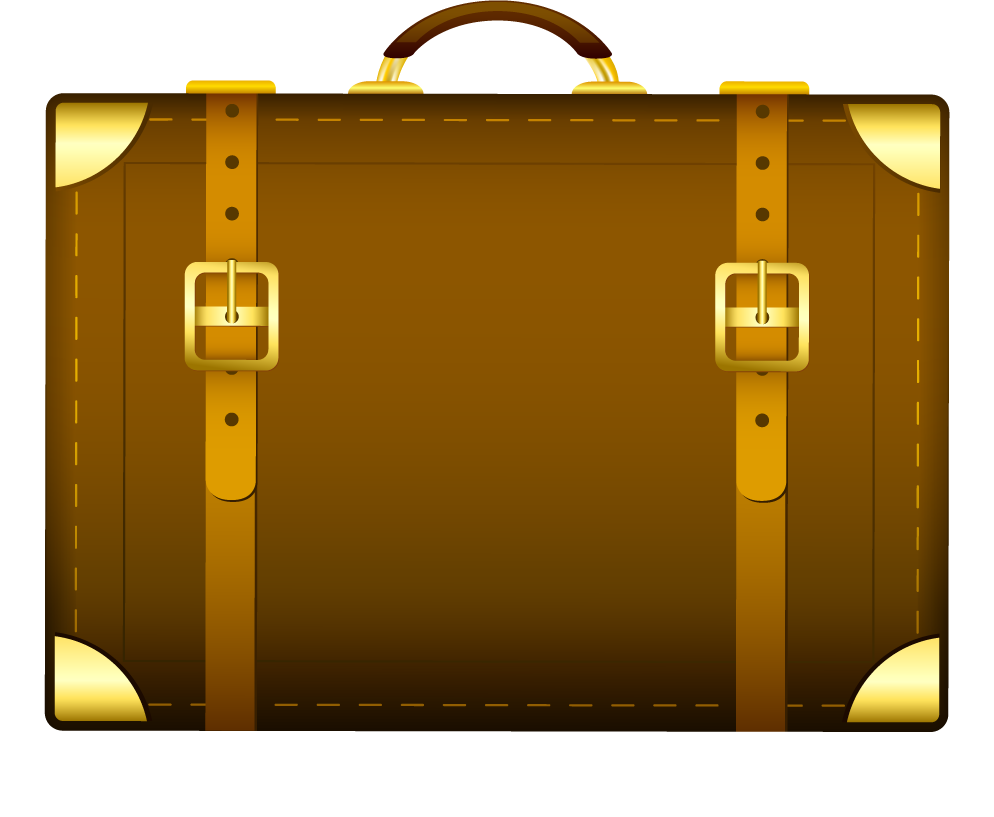 flat of colored luggages icons showcasing travel essentials for adventurous trips