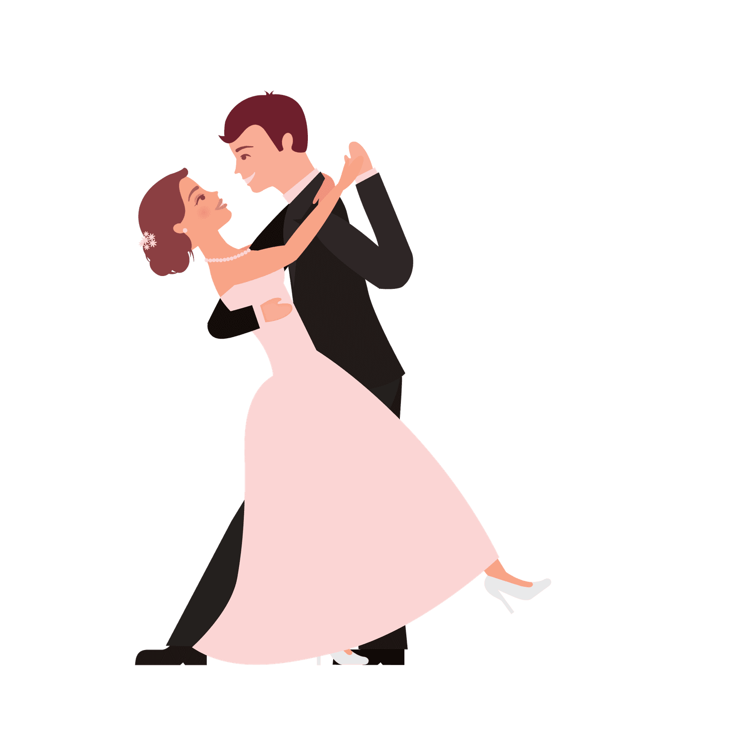 flat wedding couples illustration