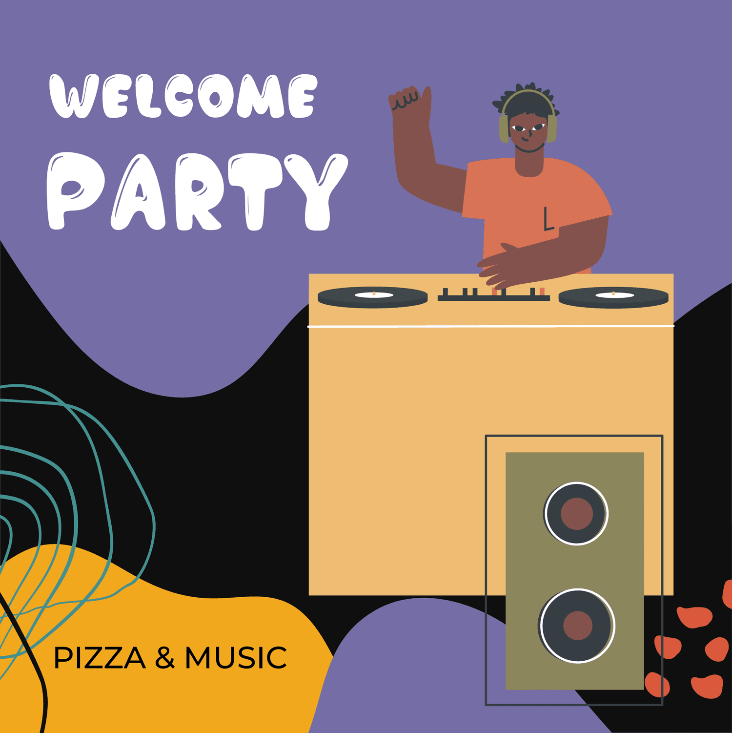 flat welcome party instagram posts template
